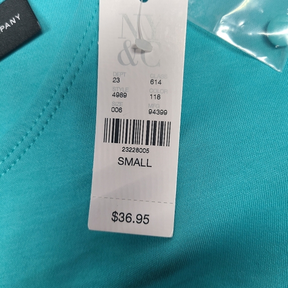 NWT New York & Company Aqua, White And Black Fit and Flare Mini Dress SZ Small. - Picture 8 of 9